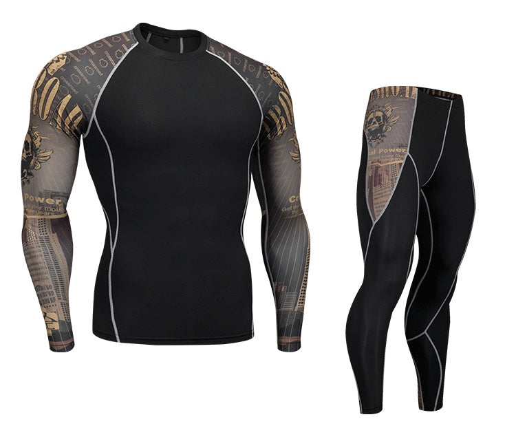 Men's Quick-drying Pants Basketball Stretch Running piece Set