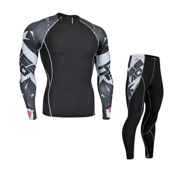 Men's Quick-drying Pants Basketball Stretch Running piece Set